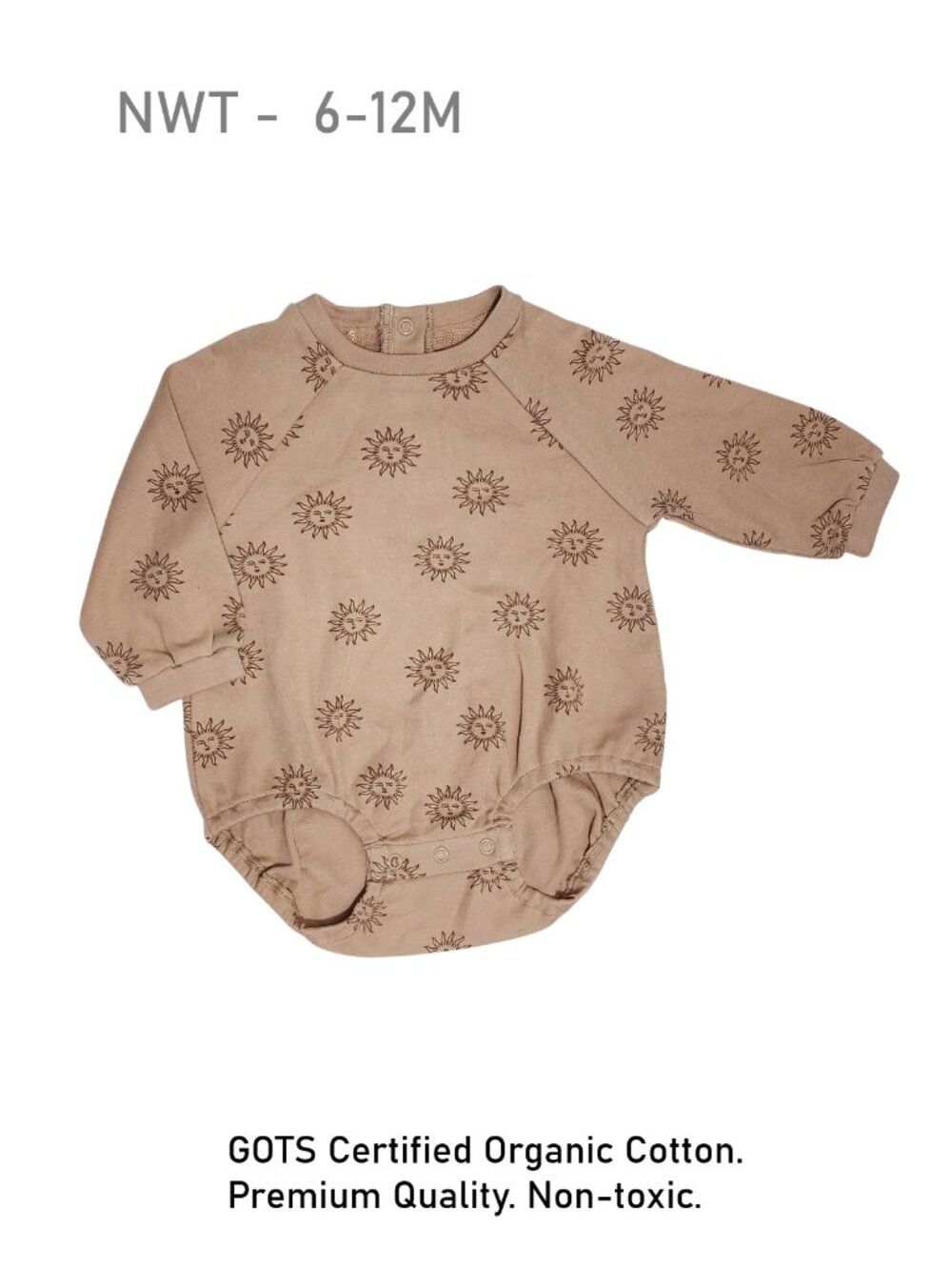 NWT - MAKEMAKE ORGANICS SUN Print Organic Cotton Bodysuit - size 6-12m